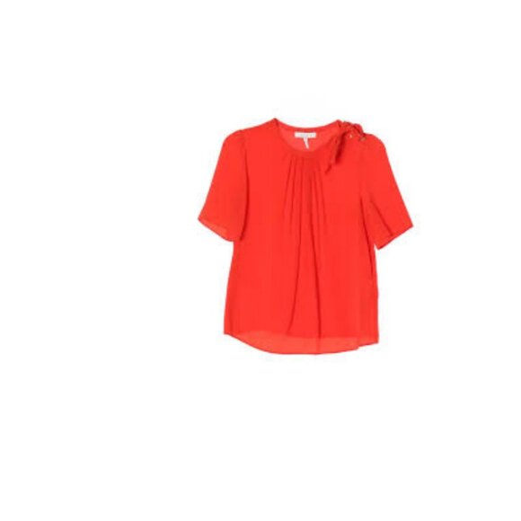 Sandro Silk Blouse with Side Tie Detail. Size Small (Designer size 1) - Picture 4 of 11